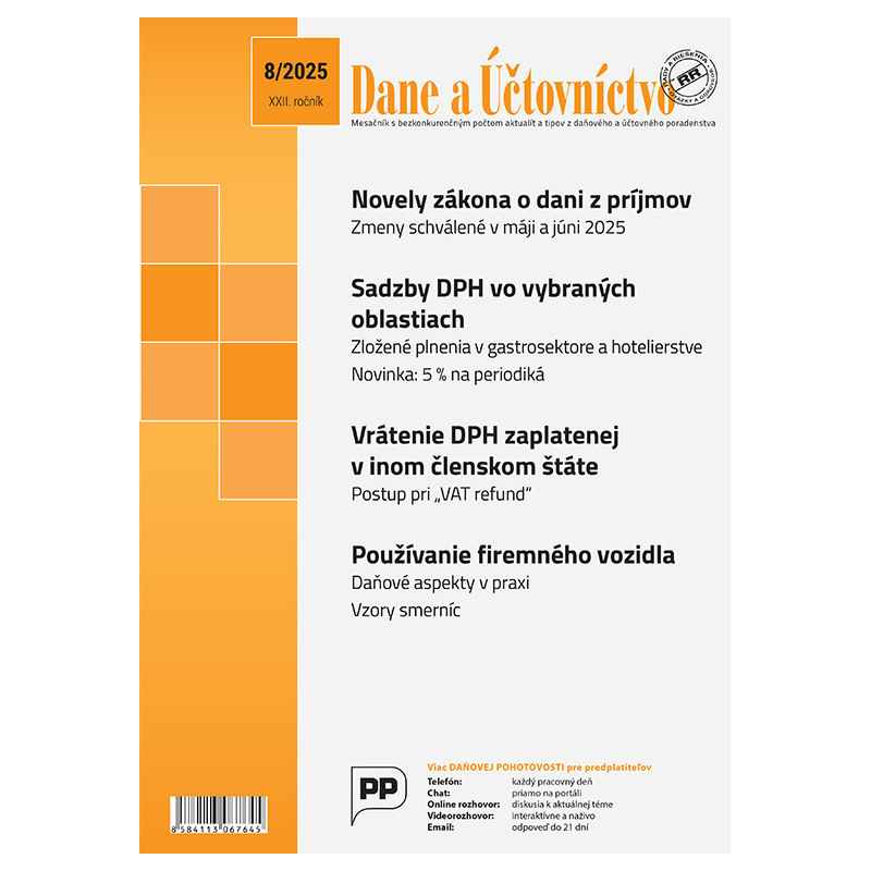 Dane a účtovníctvo 8/2025